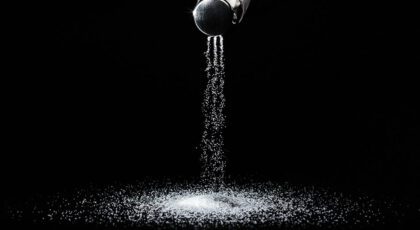 Salt being poured after a funny pun