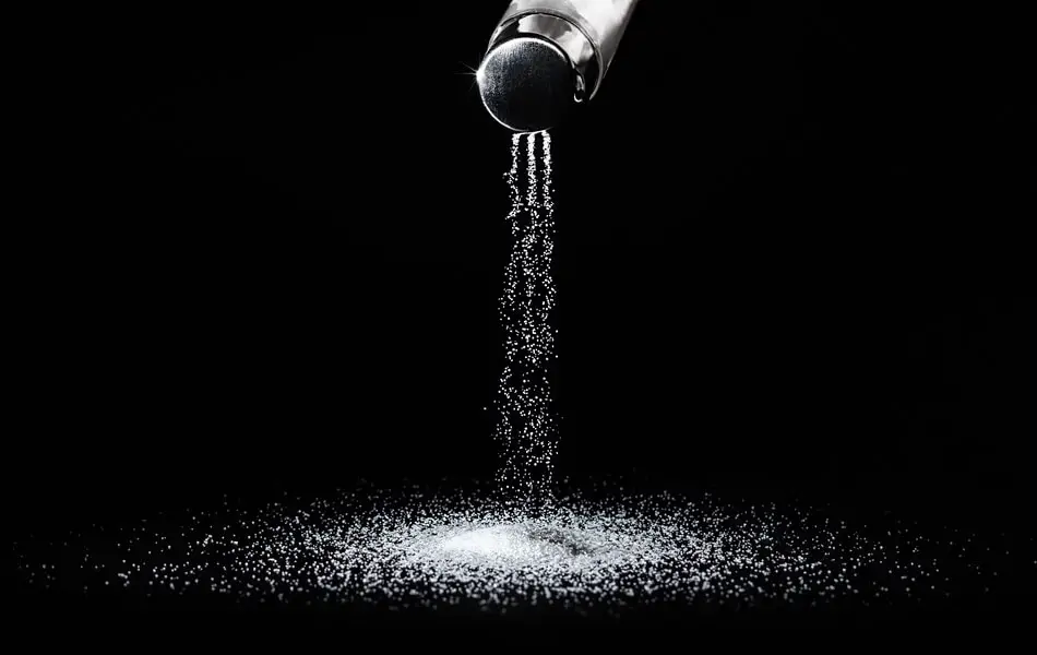Salt being poured after a funny pun