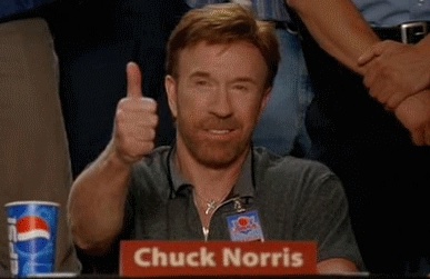 Chuck Norris giving a thumbs up