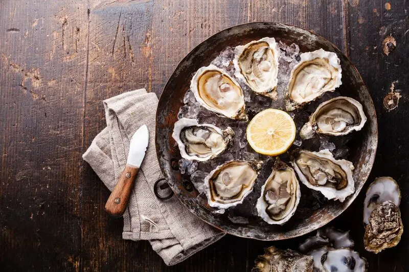 Funny oysters on a plate