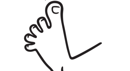 Funny toe drawing that makes you think of toe jokes and puns