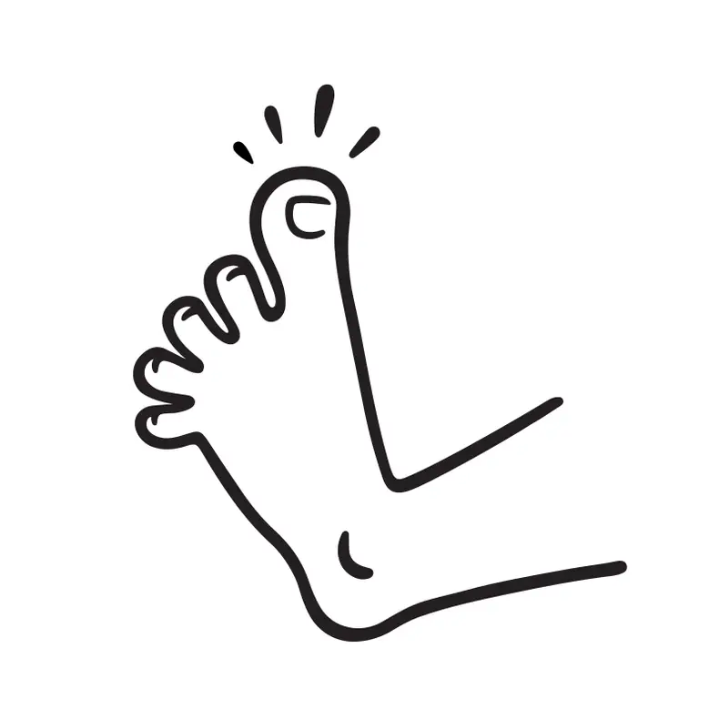 Funny toe drawing that makes you think of toe jokes and puns