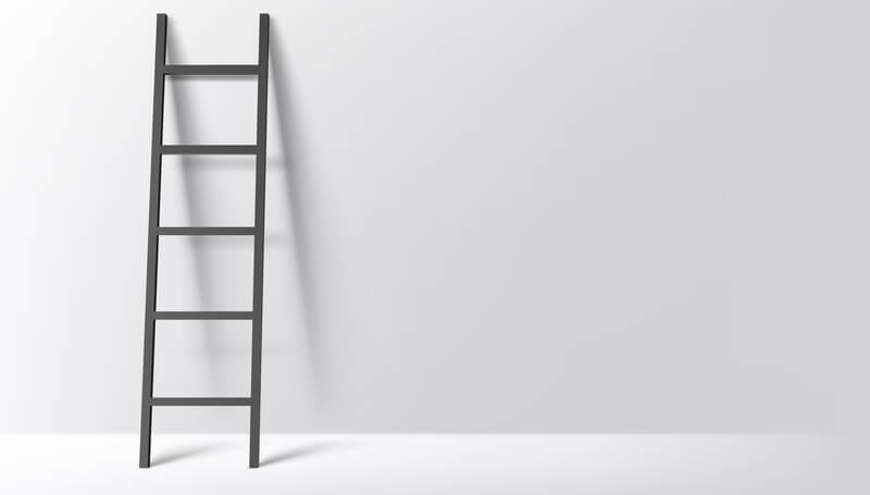A ladder off to the side so people have room to tell ladder puns and jokes