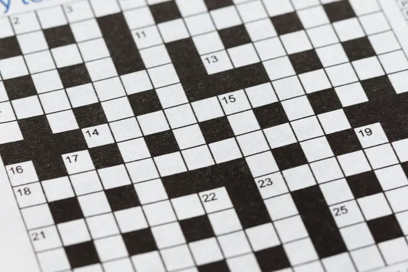 A blank crossword where you can write crossword jokes and puns