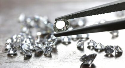Diamonds being inspected while coming up with puns about them