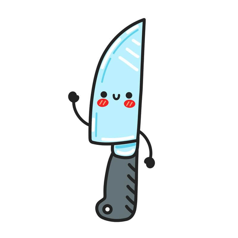 A drawing of a funny knife